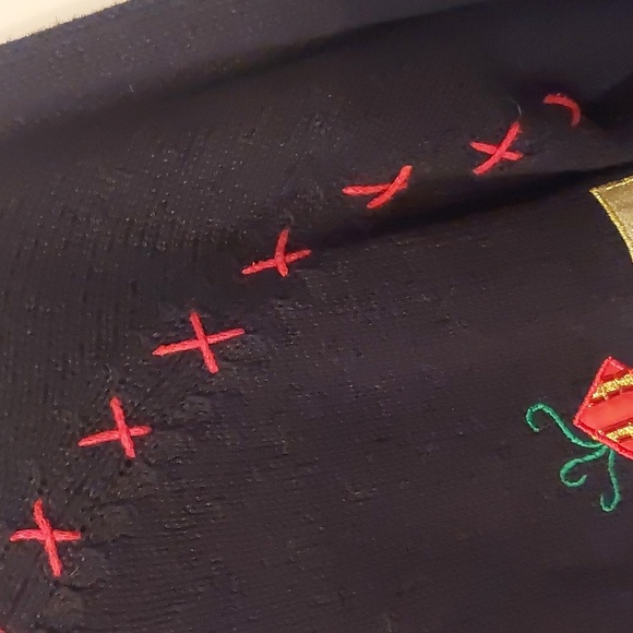 Tiara International Black Christmas Holiday Button Front Sweater 2004 Sz L - Picture 8 of 17